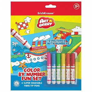 Набор для раскрашивания по номерам ArtBerry For boys: Фломастеры мини Jumbo 6 цветов + 2 раскраски (Erich Krause, 34915)